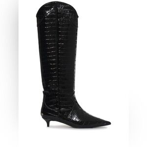 Anine Bing Tall Rae 40mm Crocodile-Embossed Boots
